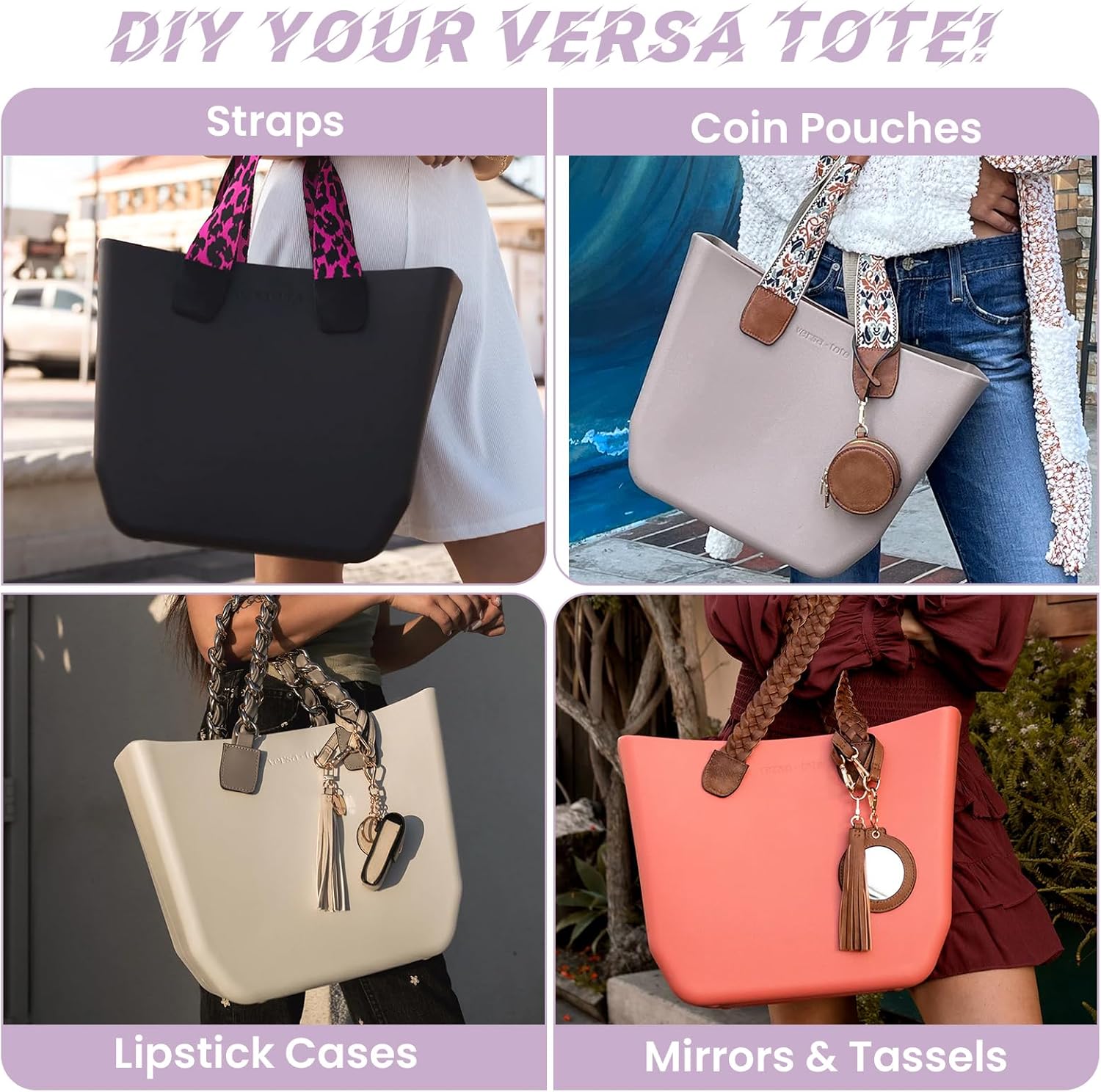 Versa Tote ROSE Rubber Beach Bag Lightweight Waterproof Washable Durable Travel Tote for Boat Pool Sports Gym - Image 6