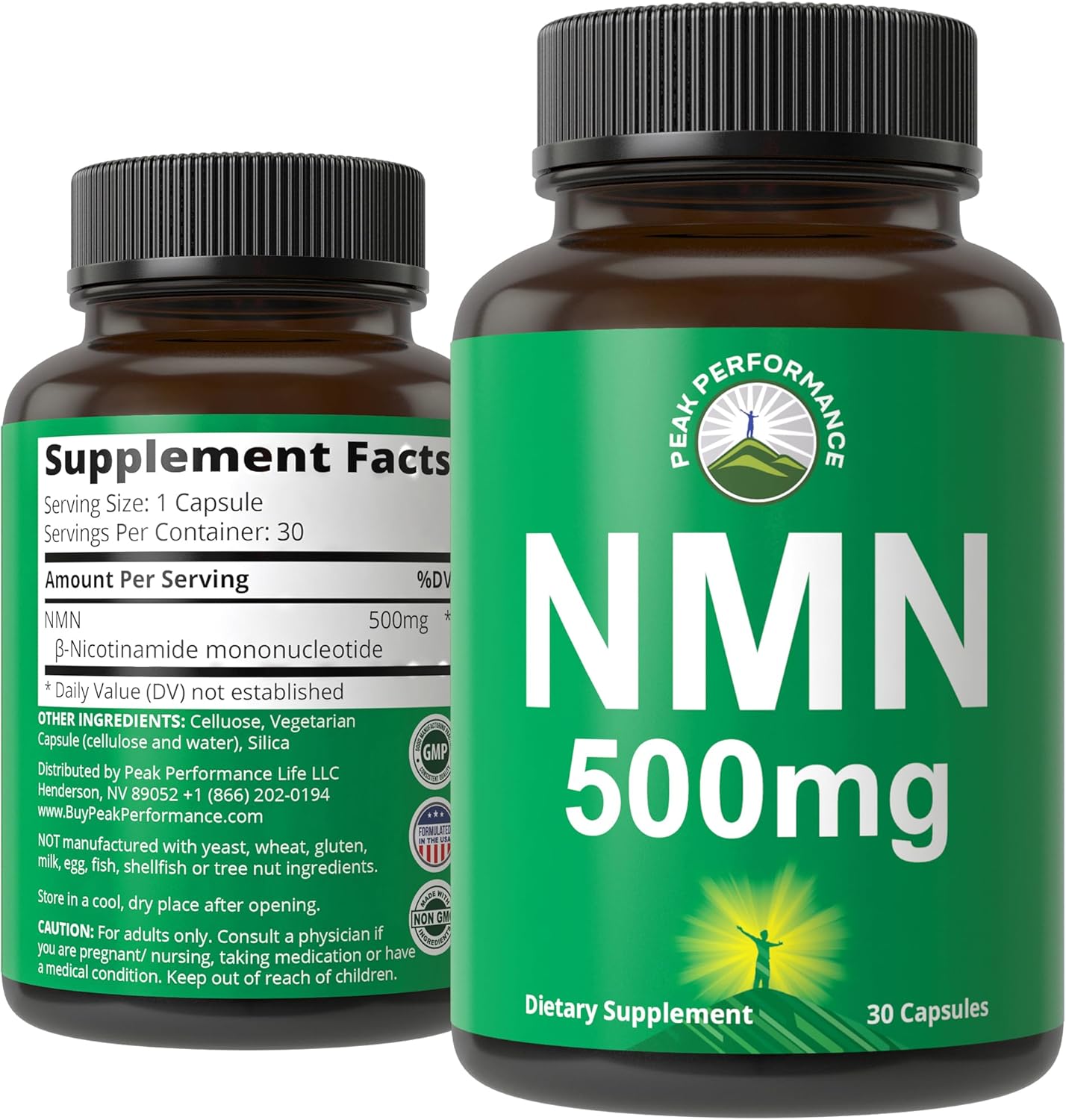 NMN Supplement Ultra High Strength Stabilized Nicotinamide Mononucleotide 500mg Per Capsule. 2 Capsules = 1,000mg of NMN. Boost NAD Levels. Healthy Aging NAD+ Supplements for Men and Women
