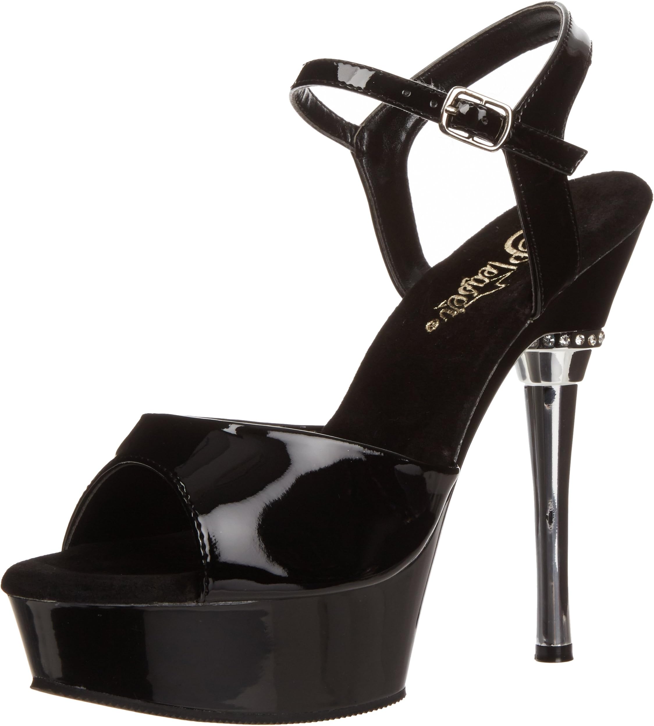 Pleaser ALLURE-609 Blk Pat/Clr
