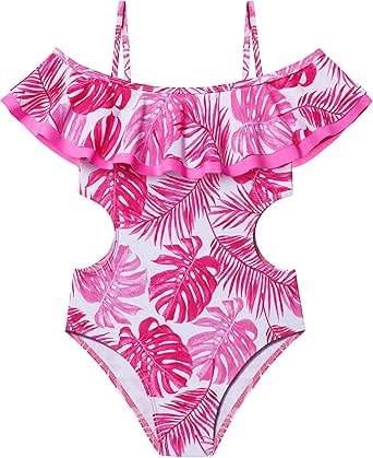 Mädchen Bikini Set 3-teilig - Rosa Badeanzug Mit Rock Für Teenager