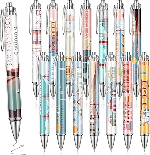 Sayglossy 15 Pcs San Francisco Travel Ballpoint Pens San Francisco Souvenirs Gifts American Travel Pen Bulk Retractable USA Souvenirs for Office Supplies Traveler Gifts