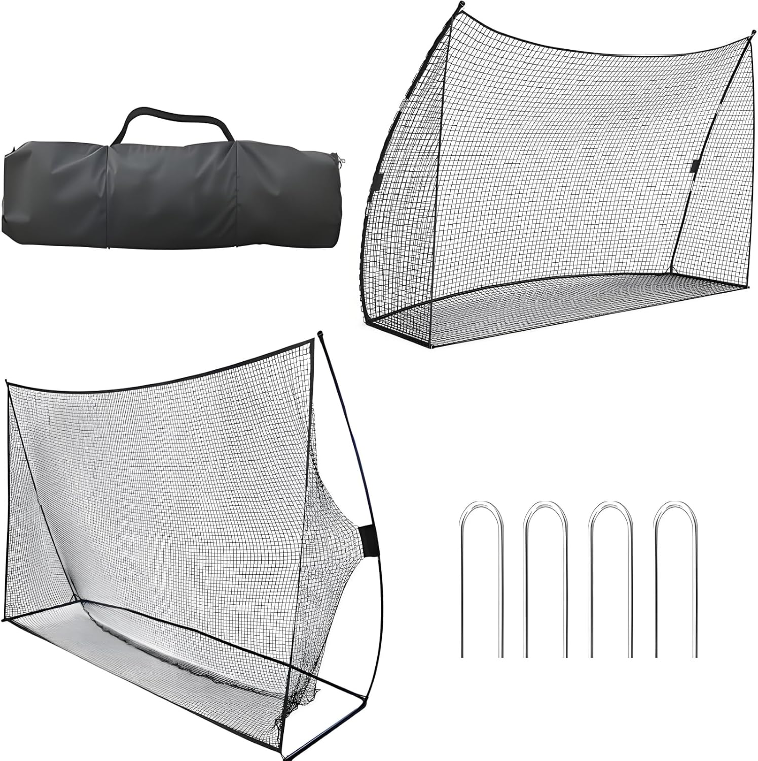10ft Golf Hitting Net with Carry Bag and 4 U-Shaped Ground Stakes