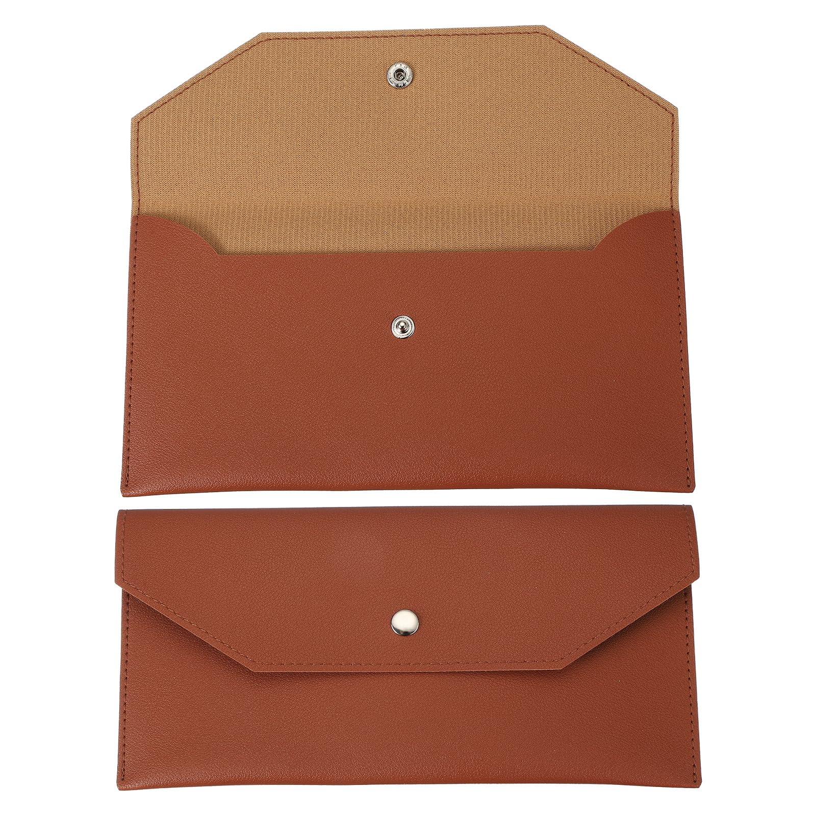 PATIKIL Cash Envelope Wallet, Budget Cash Holder Reusable Money Bag Pouch Leather Money Organizer Pouch for Men Women Receipt Check Bill Travel Graduation Holidays, Brown