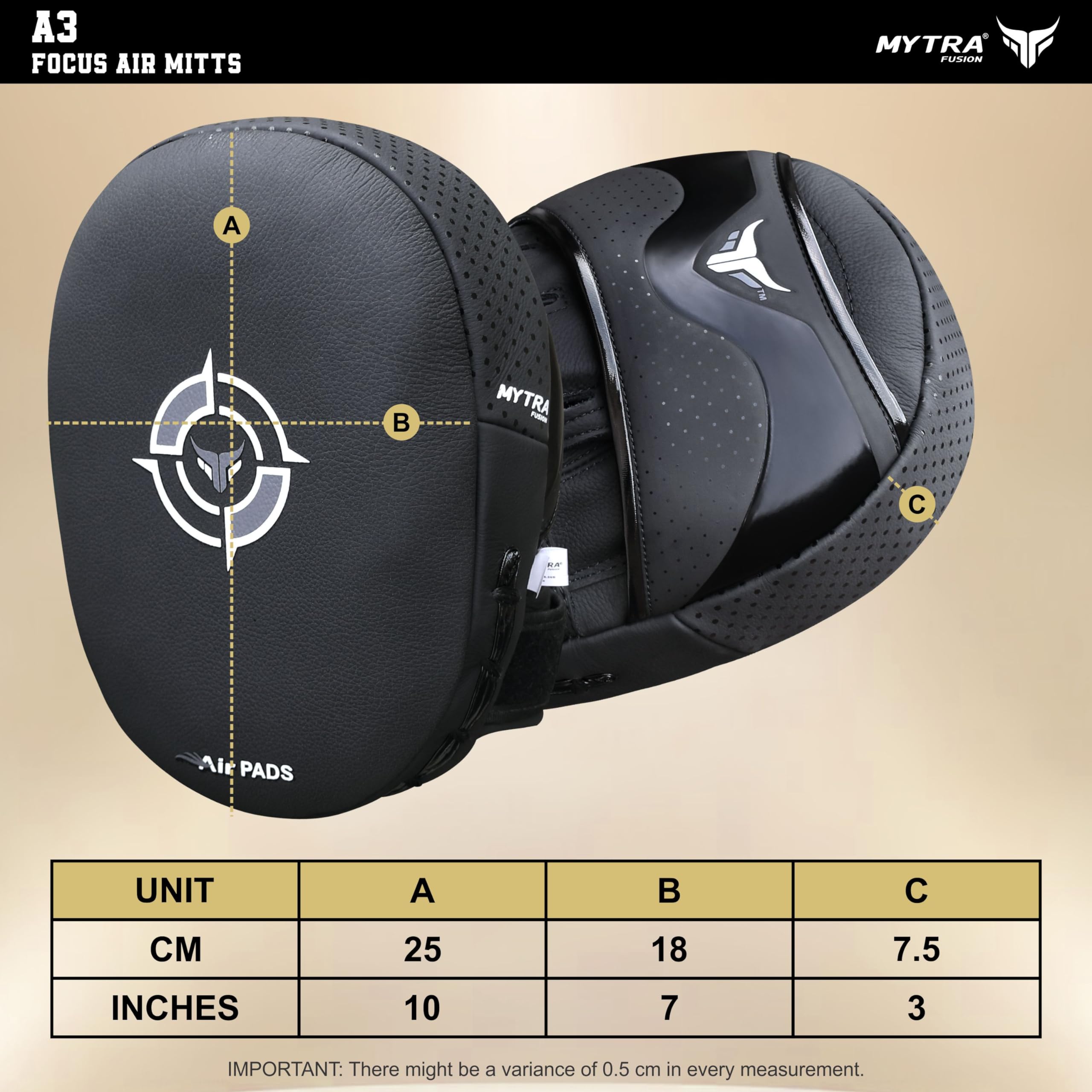 Mytra Fusion Pattes d'ours Boxe Cuir véritable pour entraînement MMA Muay Thai Kickboxing