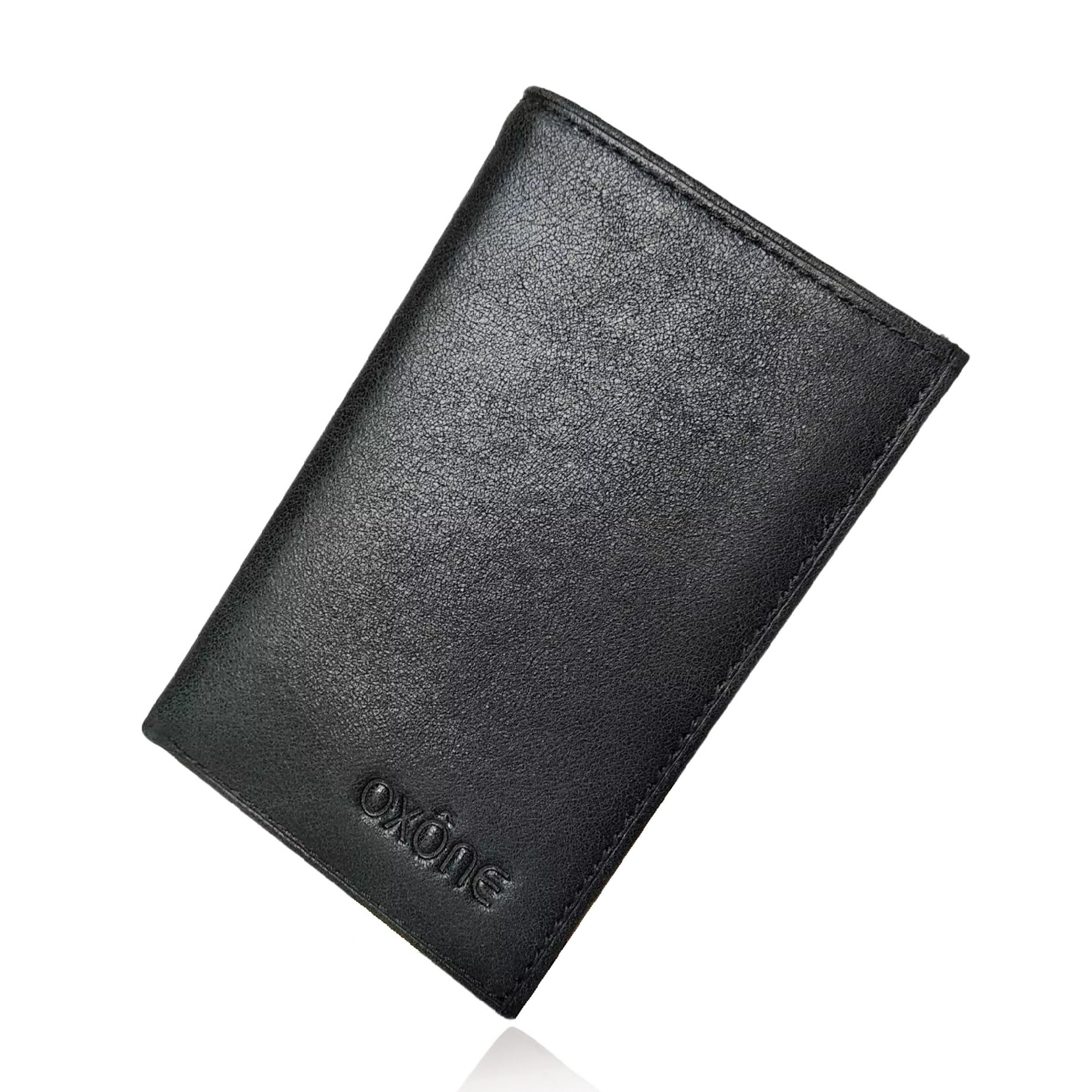 Slim RFID Blocking Genuine Leather Bifold Wallet Front Pocket Minimalist Card Holder for Men Women Vintage Black