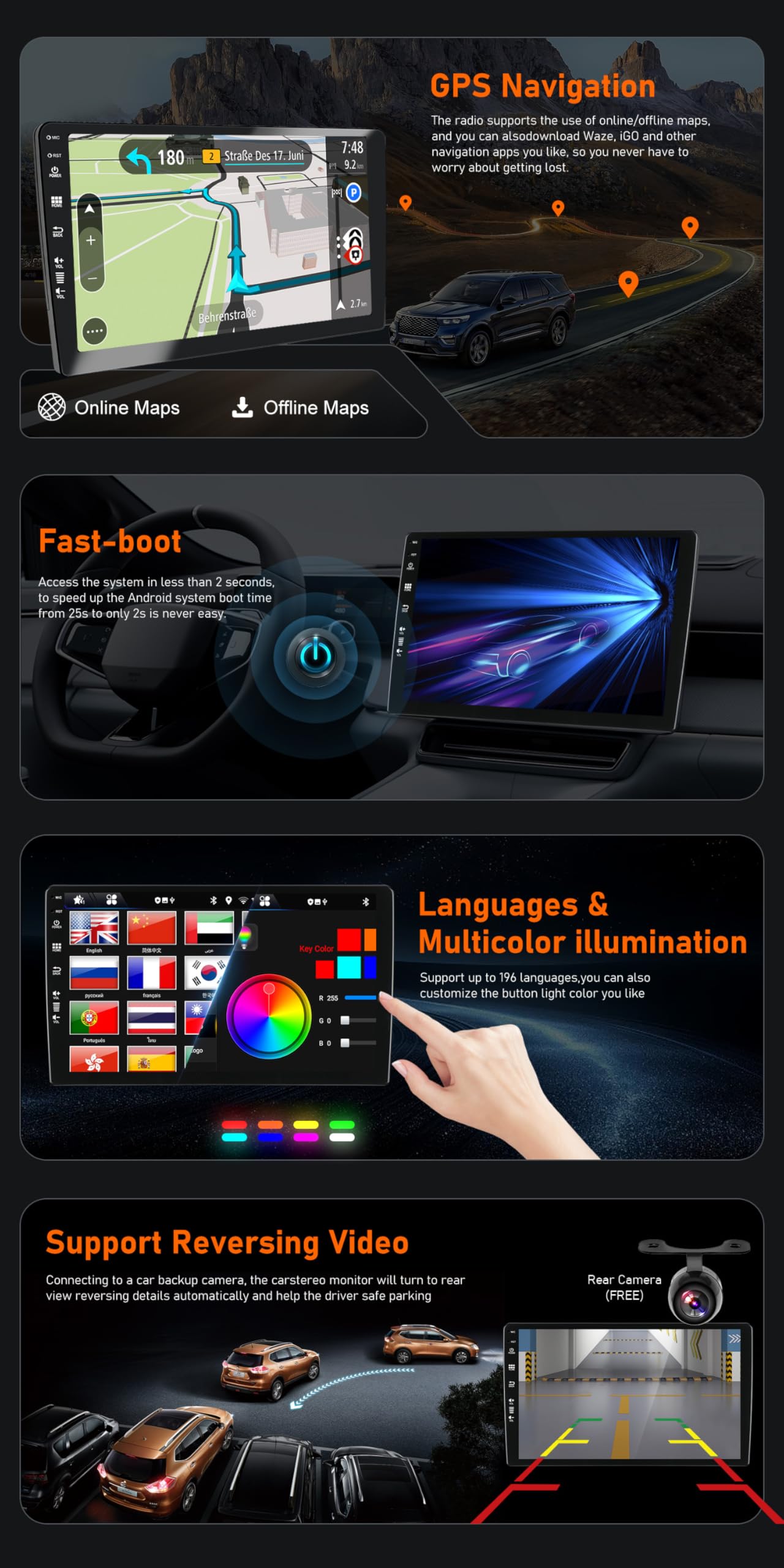 Radio samochodowe z systemem Android 14 do Citroen Jumpy 3 / Peugeot Expert/Toyota Proace/Opel Vivaro (2016-2021) Sat NAV - Wireless CarPlay Android Auto - 2G + 32G - IPS 9 cali 2 Din