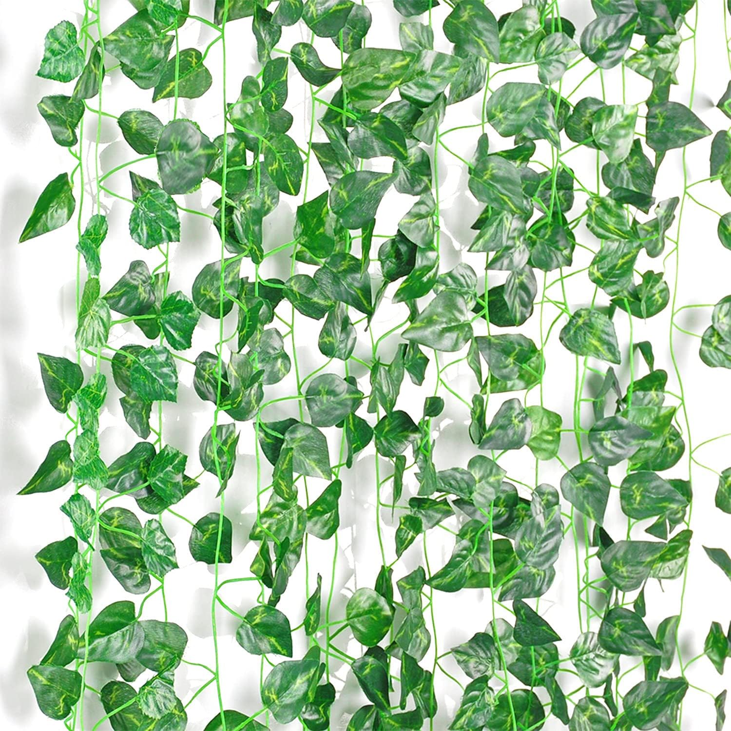 Naidiler 24 Pcs Green Vines for Jungle Greenery Backdrop, Safari Birthday Decorations, Jungle Theme Party Supplies for Rustic Leaf Party Backdrop, Safari Dinosaur Décor