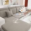hyha Waterproof Couch Cushion Covers, Stretch Magic Sofa Covers Washable, Thick Jacquard Fabric, Waterproof Sofa Couch Covers for 3 Cushion Couch Sofa for Pets 3 Packs, Taupe