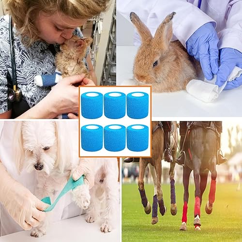 Miniatura 6 de Paquete de 6 vendajes autoadhesivos de 2 pulgadas x 5 yardas, envoltura cohesiva transpirable y cohesiva autoadhesiva para deportes, atletismo,