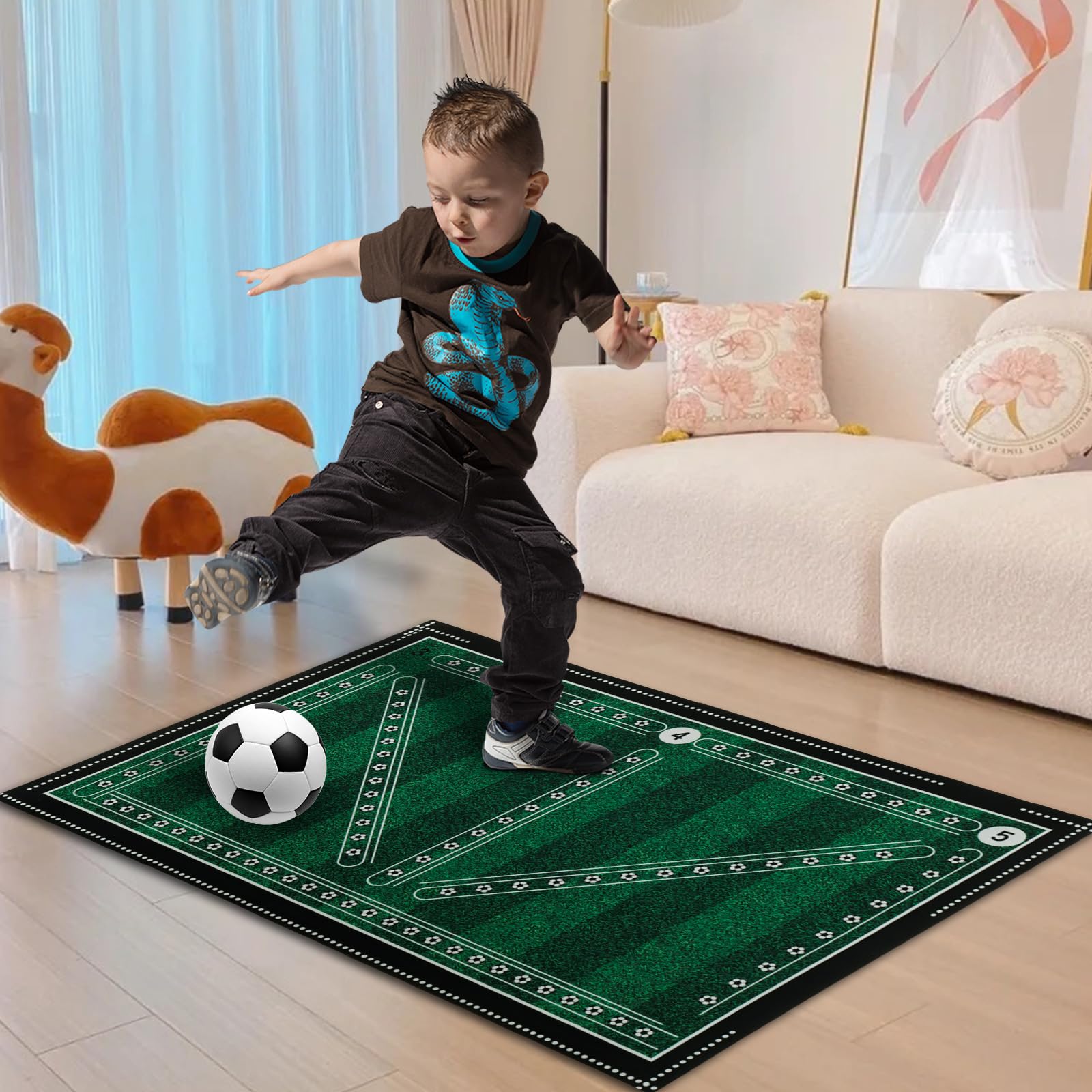 1/2 Pcs Soccer Training Mat, Football Agility Training Equipment, Nonslip Football Footstep Training Mat, Wear Resistant Soccer Practice Equipment for All Ages Improve Speed Strength Coordination