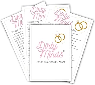 TDC Games Dirty Minds Bridal Shower Games for Adults, Bachelorette Party Quiz with Naughty Clues for 25 Guests, Funny Wedding Shower Games