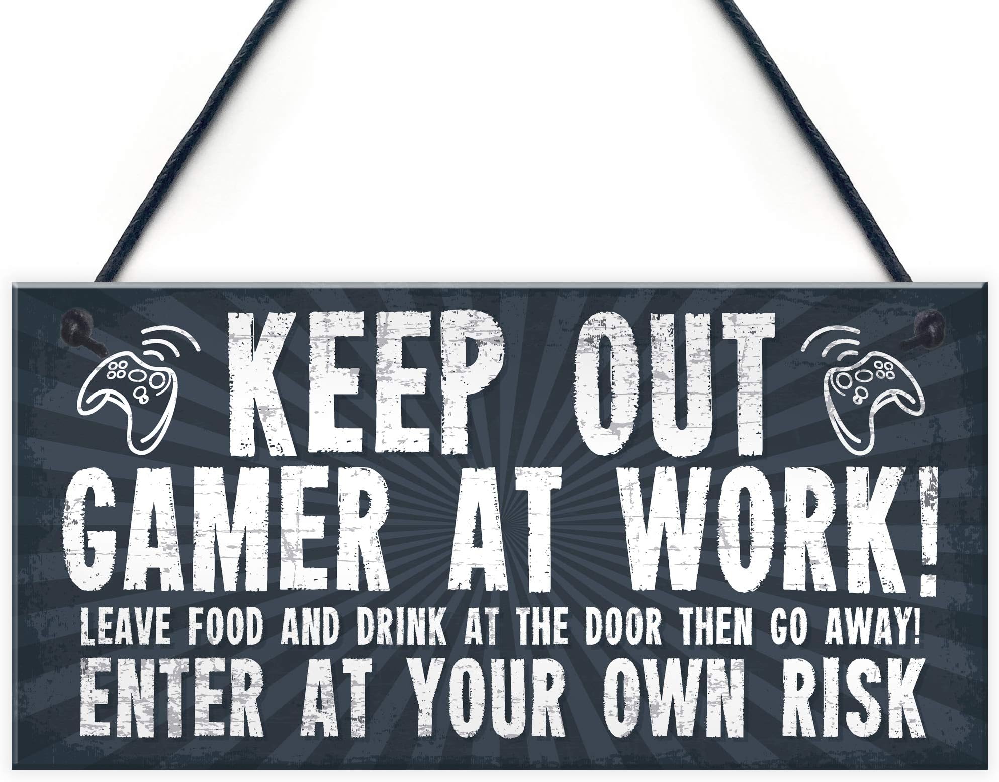 RED OCEAN Funny Sign Keep Out Gamer At Work Man Cave Door Wall Plaque Dad Gifts For Men