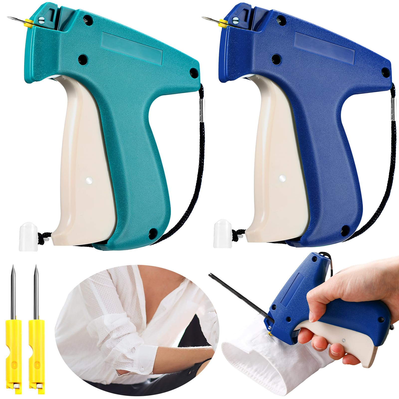 ✂️ Pistola De Etiquetado Y Costura Rápida Para Ropa | Reparaciones Al Instante (Fino, 2 Agujas + 3000 Microcierres)