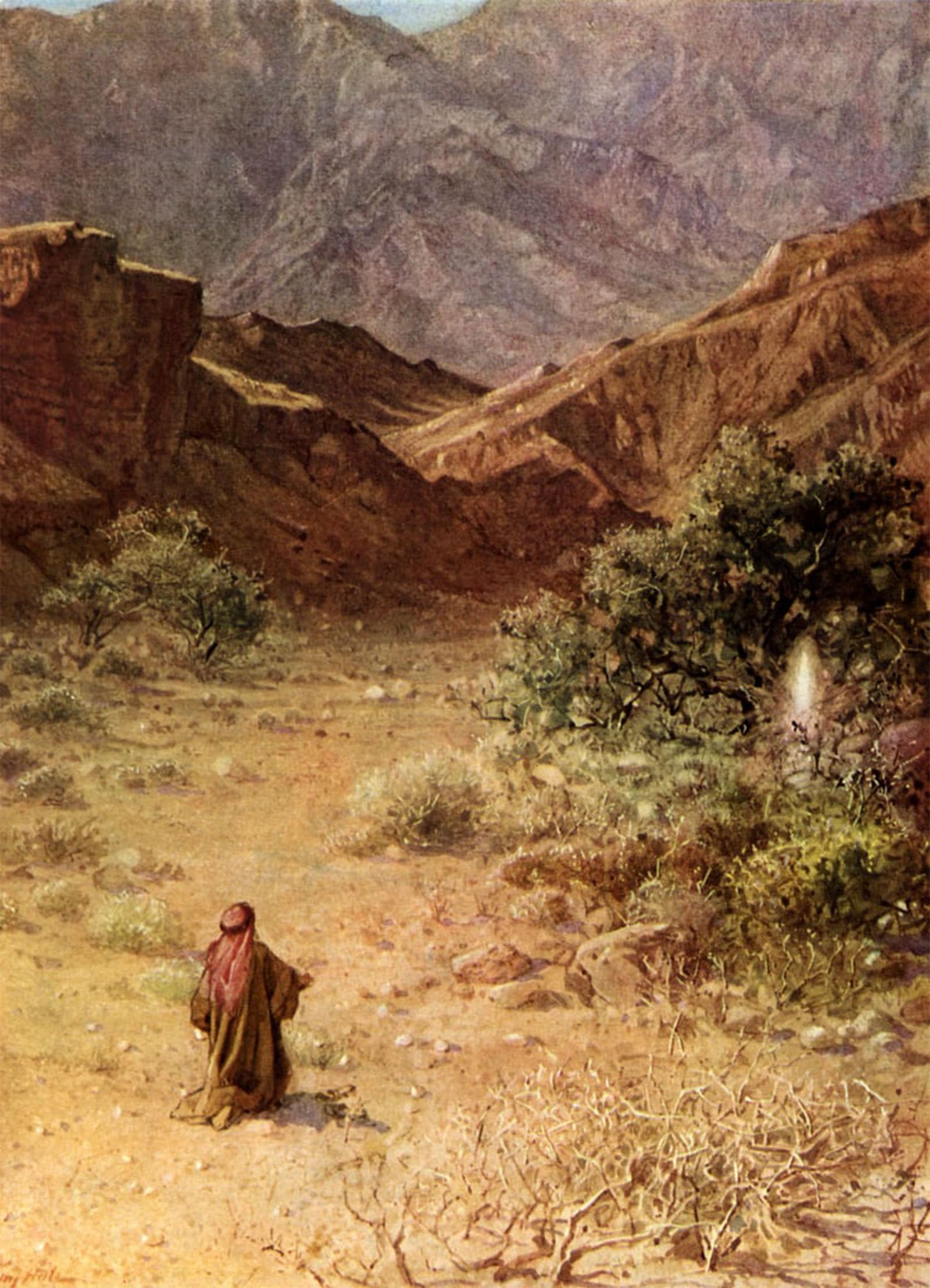 ARTXLXXBN Famous Painting Canvas Artwork Graffiti Print Moses and the Burning Bush Bible by William Brassey Hole Portrait Canvas Image for Home Decor 60x90cm