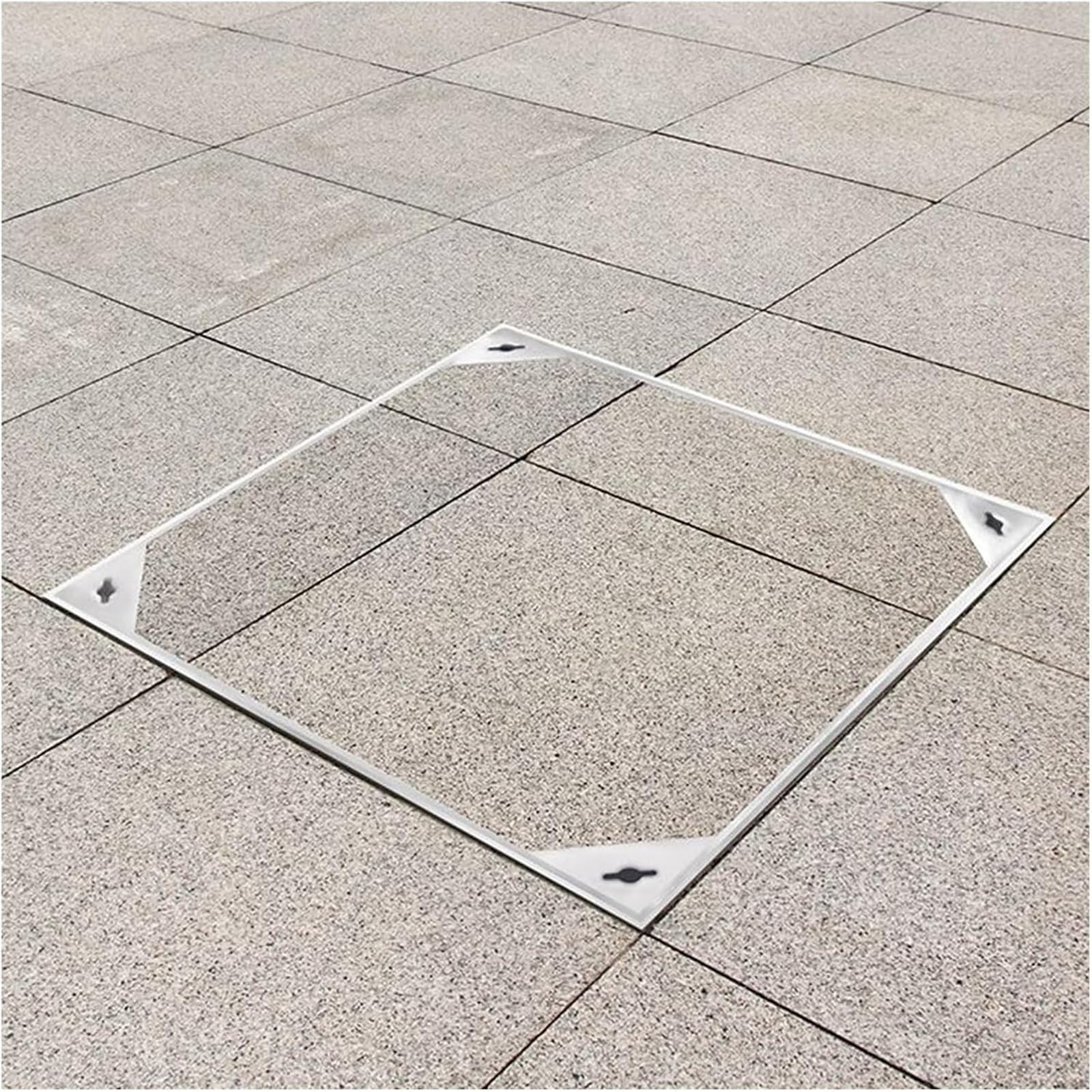 Coperchio per aspetto quadrato, coperchio invisibile per fossa settica, coperchio di accesso alle fogne in metallo robusto per cortili, giardini e cortili (31,5 x 31,5 pollici)