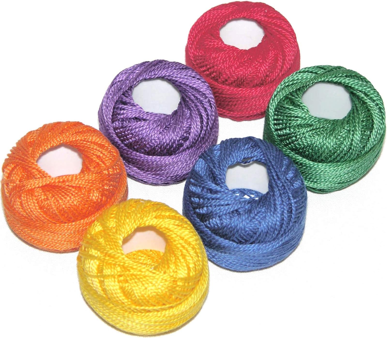Presencia Finca Perle Cotton Size #8 Thread Sampler Pack for Sashiko, Embroidery, and Quilting (Crayon)
