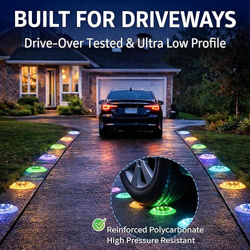 Miniatura 2 de Luces Solares para Muelle, 48 LEDs que Cambian de Color, Luz de Disco Súper Brillante para Entrada de Vehículos, Exterior Resistente al Agua, Perfil