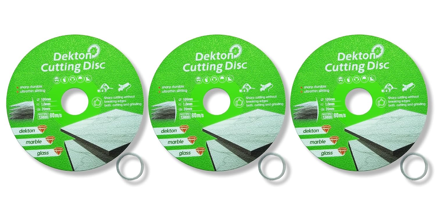 Generic 3 Pcs 4.5 in 115mm Cutting Wheel Pro for Dekton, 7/8 in Arbor, Industrial-Grade Vacuum Brazed Diamond Cutting Disc, Fits Dekton Sintered Stone Marble Glass Ceramic etc.