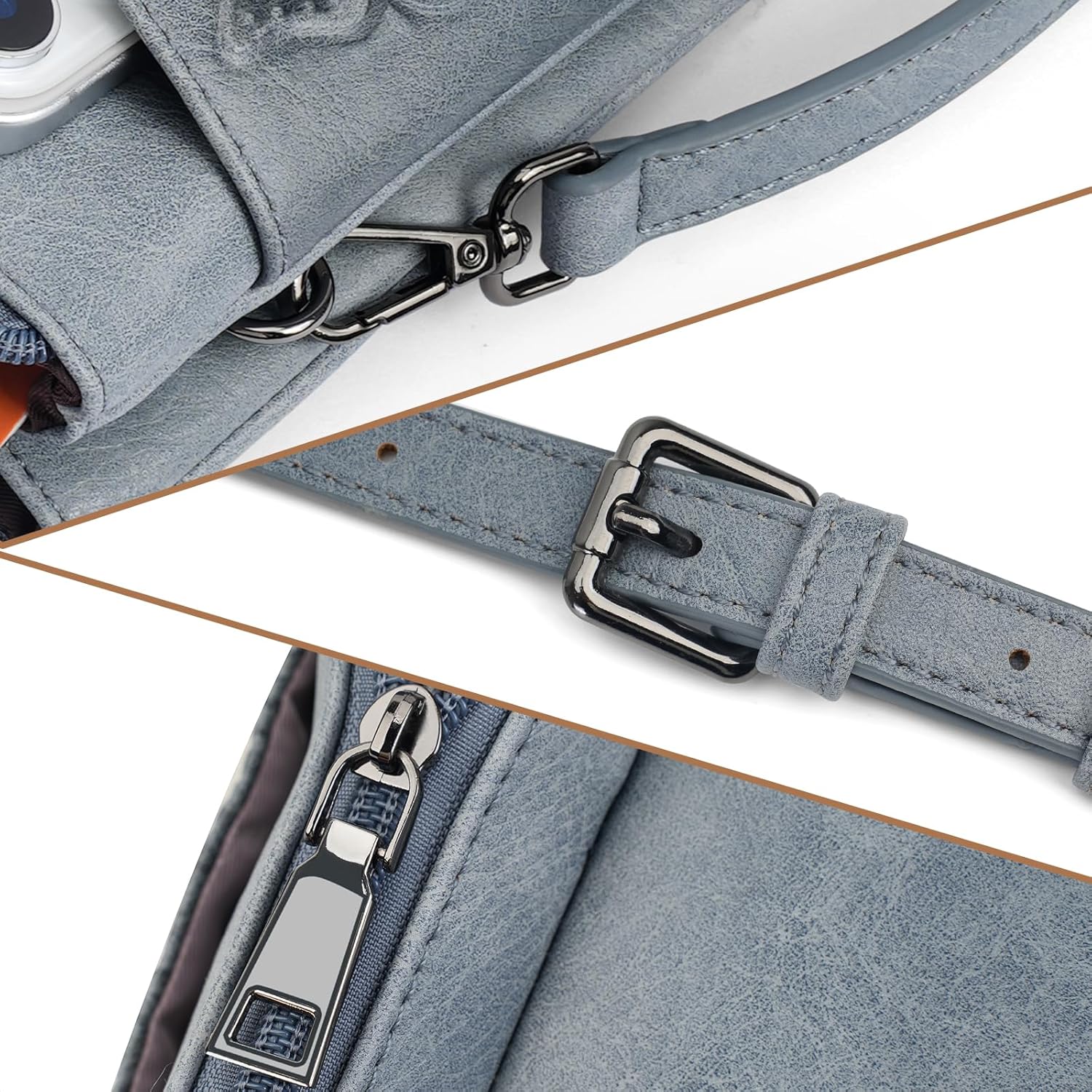 Small Crossbody Bags for Women Trendy Vegan Leather Cell Phone Bag Embossed Flower Design Wallet Purses with Strap - Image 6