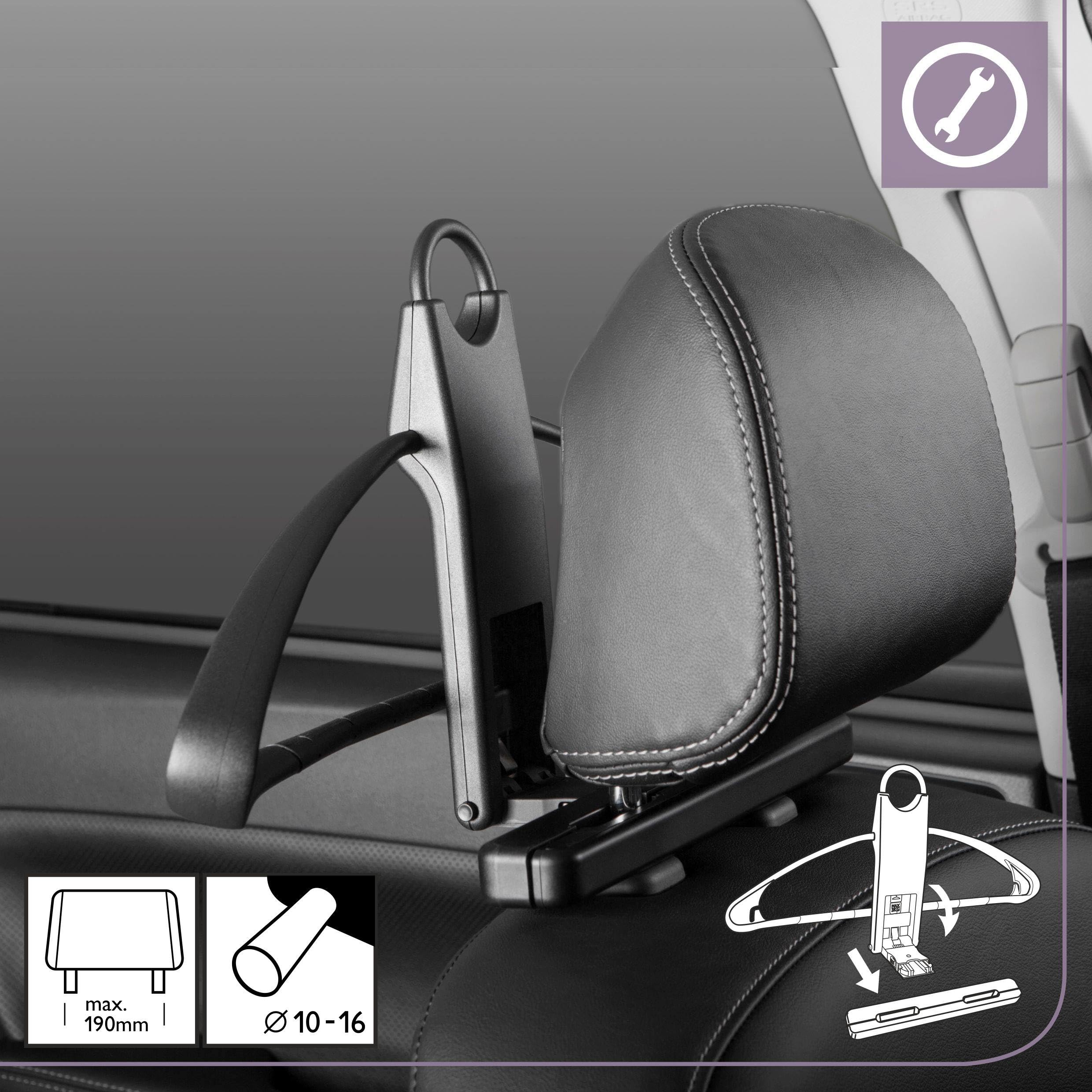 Rati Hanger Smarter Autokleiderbügel, Kleiderbügel, Jackenhalter für Kopstütze, KFZ Kleiderbügel