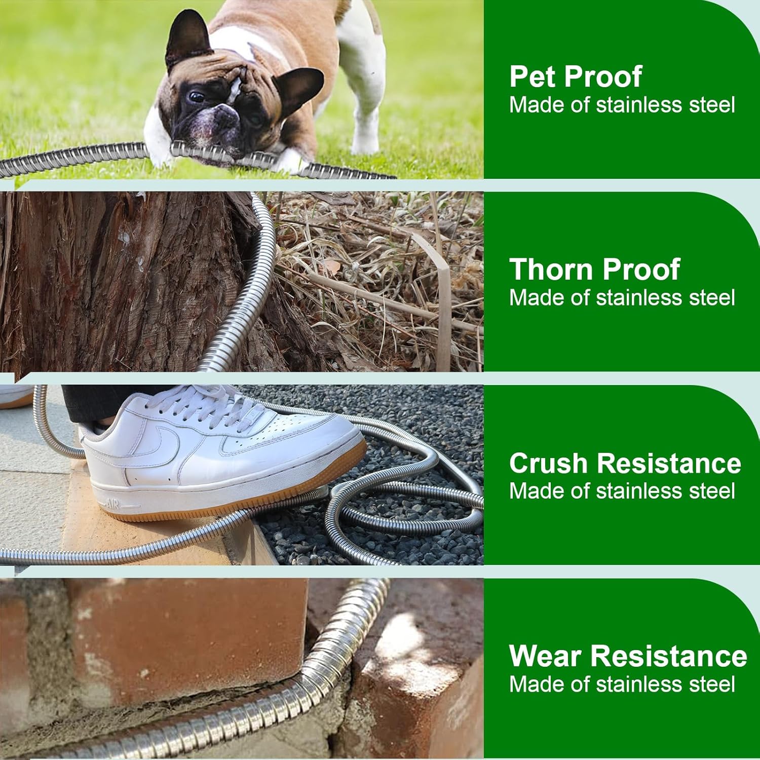 Metal Short Garden Hose 6 ft, 8 ft, 12 ft Flexible Stainless Steel Leader Hose Extension, Heavy Duty Water Hose Small Lightweight Hose Extender (6FT) - Image 5