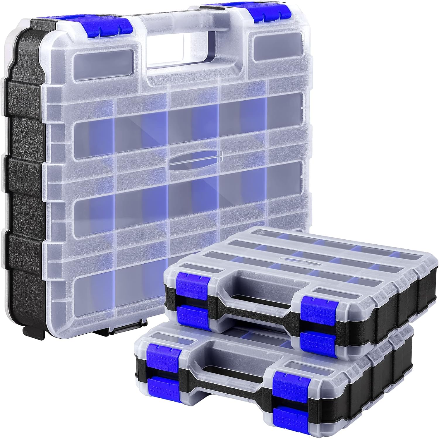 Tuanse 3 Pack Double Sided Tool Box Hardware Storage Organizer Small