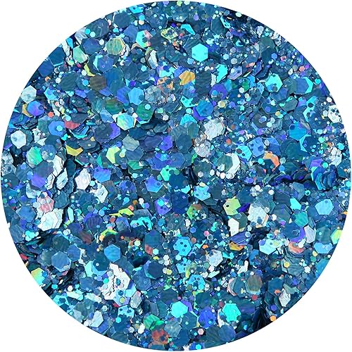 Miniatura 9 de TORC 1 libra de purpurina holográfica verde esmeralda de 16 onzas, mezcla de purpurina gruesa de Navidad a granel para manualidades de resina,