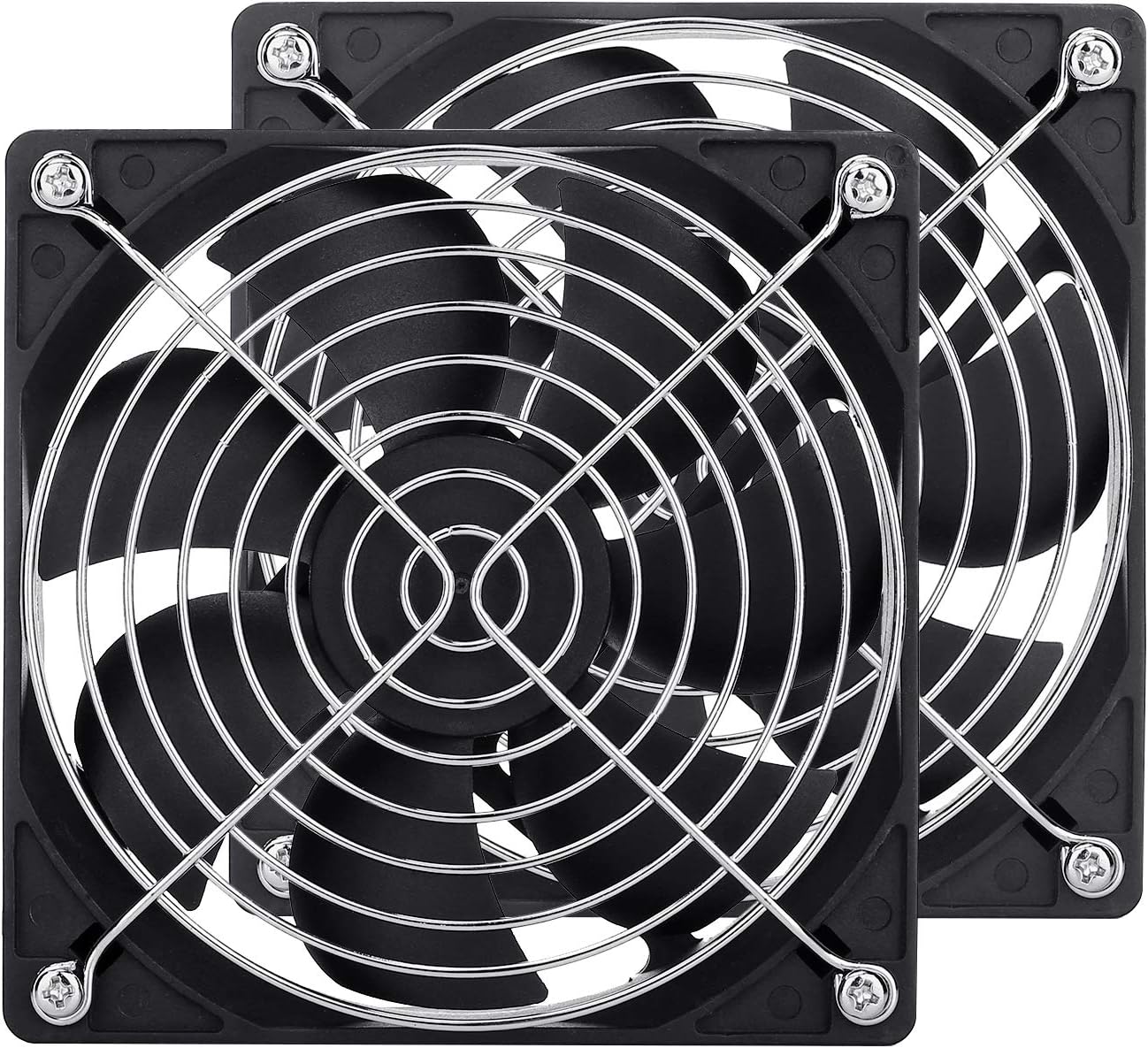 2-Pack 120mm Fan DC 12V Computer Fan 120mm x120mm x 25mm 2-Pin High Performance Cooling Fan