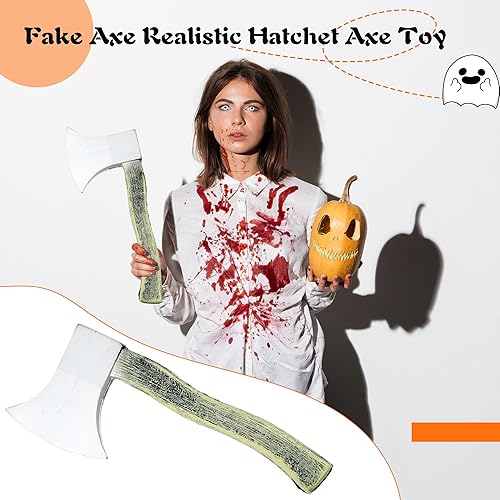 Miniatura 5 de Paquete de 4 juguetes de hacha de espuma de Halloween, accesorios realistas para leñador, carnicero, disfraz de Halloween, suministros de fiesta de