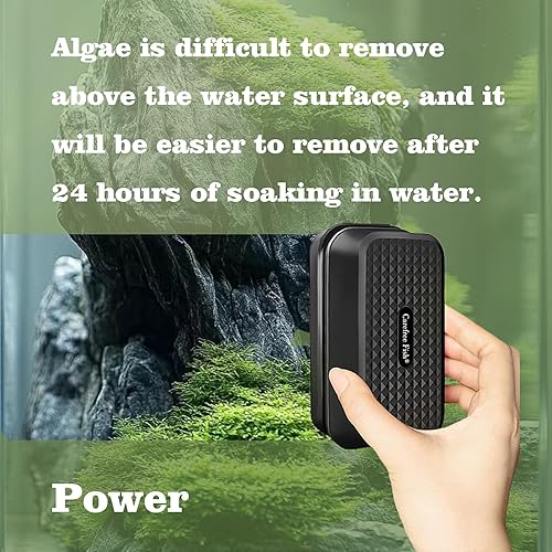 Miniatura 7 de Carefree Fish Limpiador magnético súper fuerte para acuarios, cepillo imán para peceras de vidrio con raspadores de algas flotantes