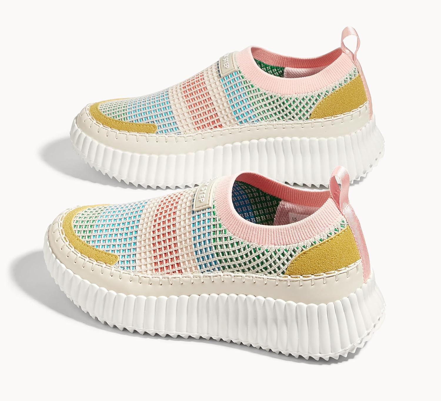 LUCKY STEP Platform Sneakers for Women Slip on Knit Chunky Fashion Casual Retro Braided Tennis Lightweight Walking Shoes - Image 5