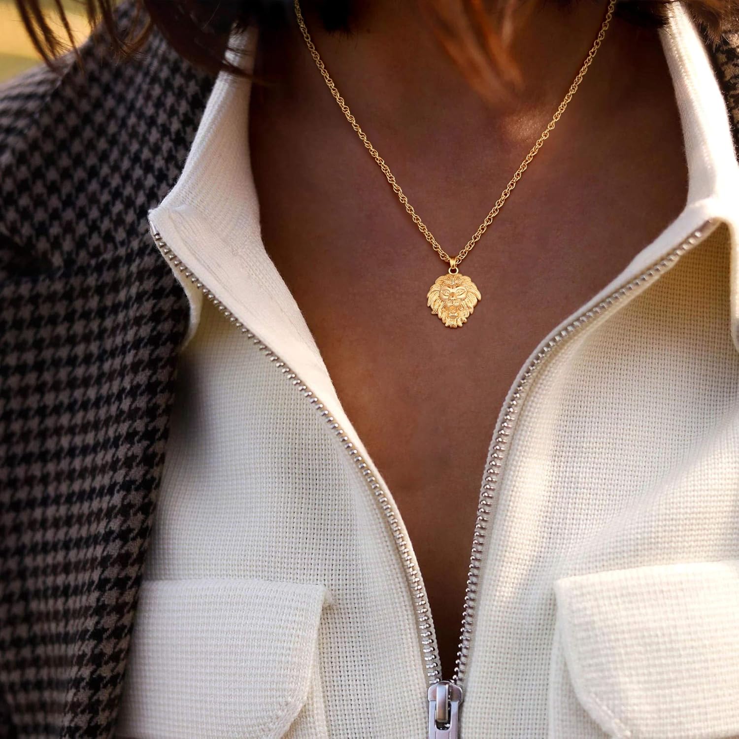 Crescent Moon and Star Pendant Necklace for Women Trendy Om Sun Necklace Dainty 18K Gold Chain Necklace Statement Necklace - Image 6