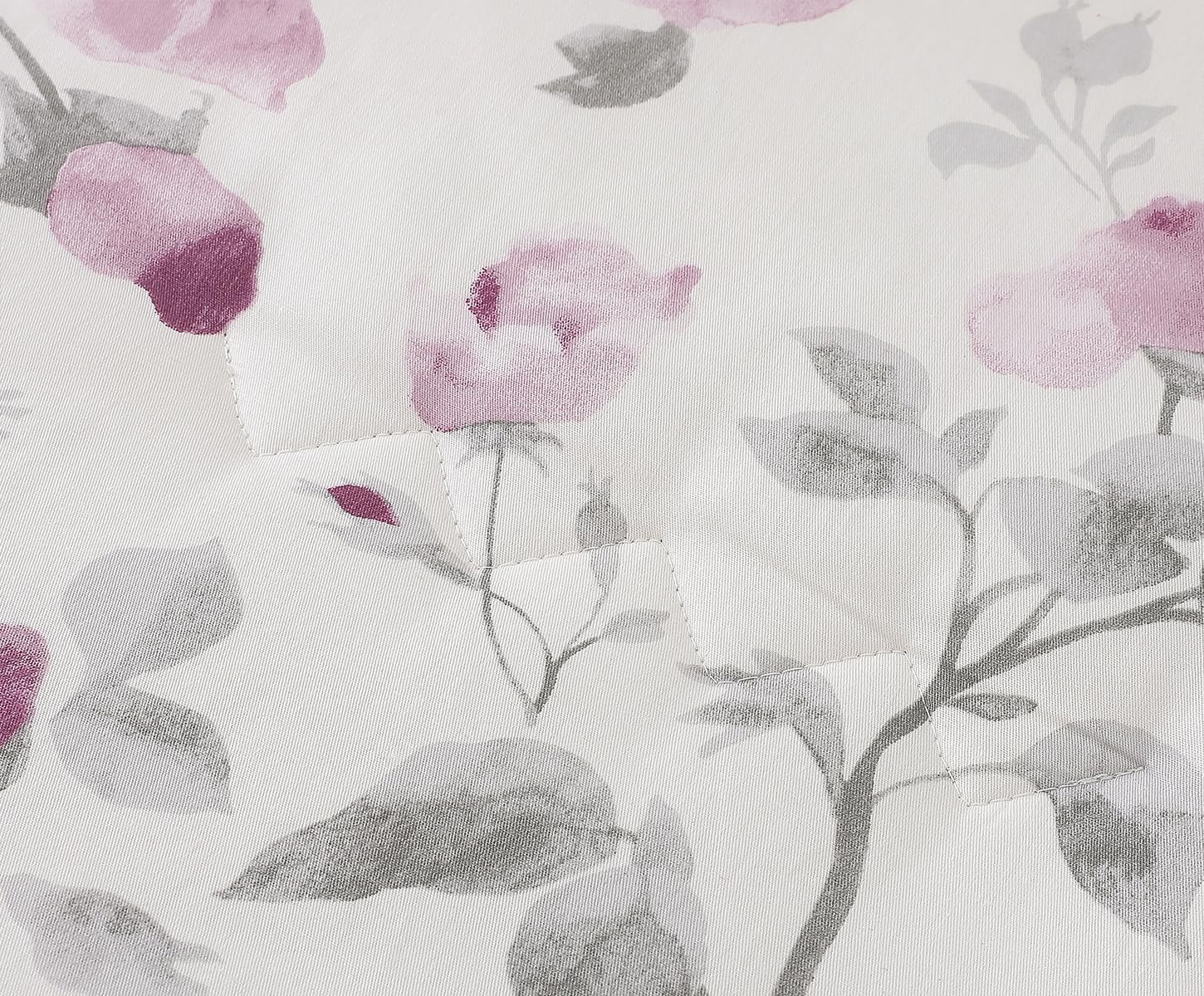 SLEEPBELLA Comforter King Size, 600 Thread Count Cotton White Print with Purple Flowers Reversible Comforter Sets, Down Alternative Bedding Set 3Pcs(King, Purple Floral) - Image 6