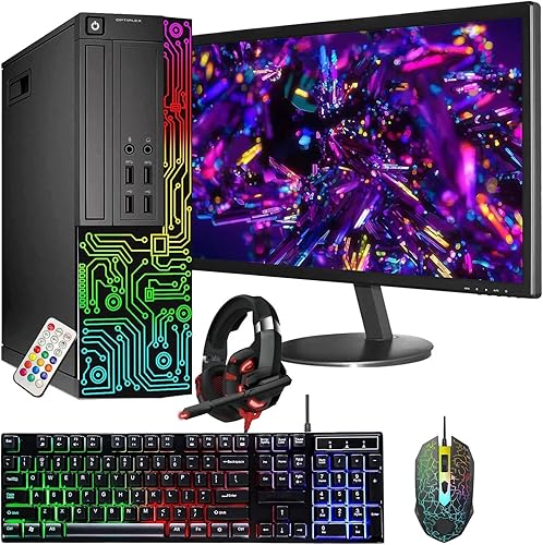 Dell Computadora de escritorio pequeña Optiplex (SFF) | Intel Core Intel i5 (3.2 GHz) | 16 GB DDR3 RAM | SSD de 512 GB | Monitor de 24 pulgadas |