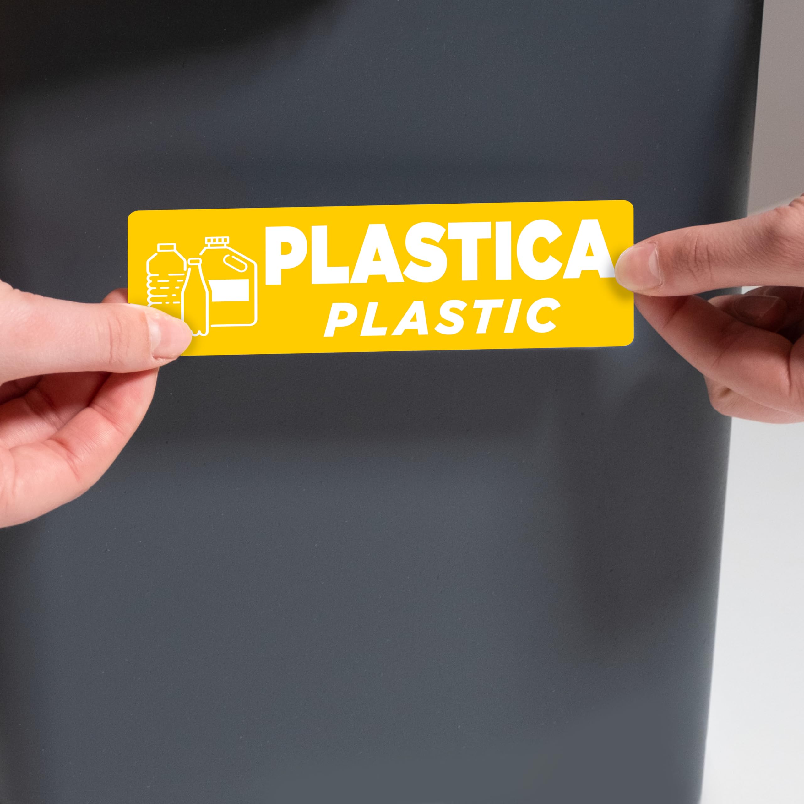Adesivi Per Riciclaggio Per Bidoni: 150x50 Mm, Vinile Resistente, Etichette Rifiuti Generali, Autoadesive E Antintemperie Per Una Gestione Semplice Dei Rifiuti