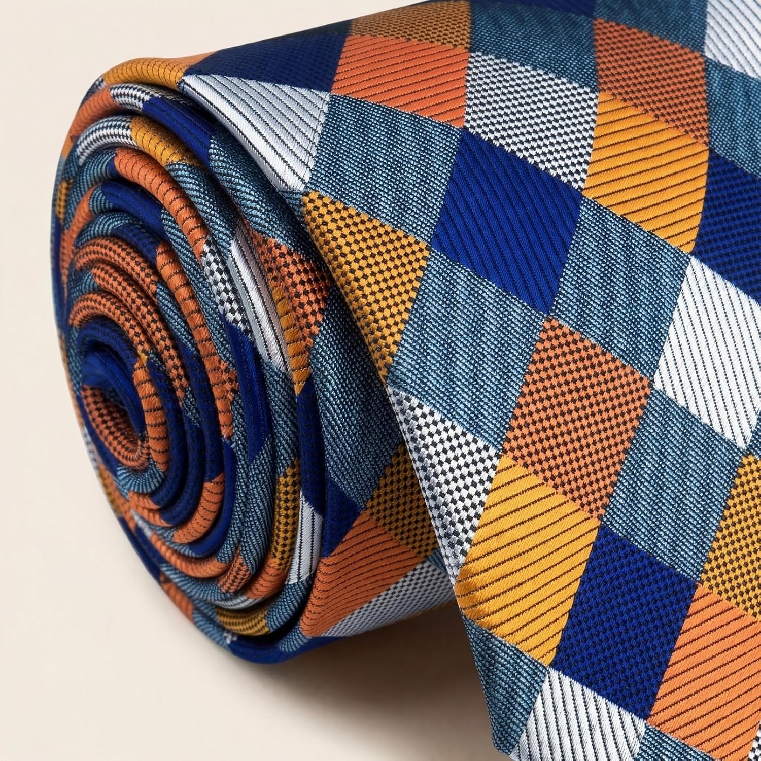 S&W SHLAX&WING Mens Tie Neckties Checkered Multicolored Elegant for Prom Party