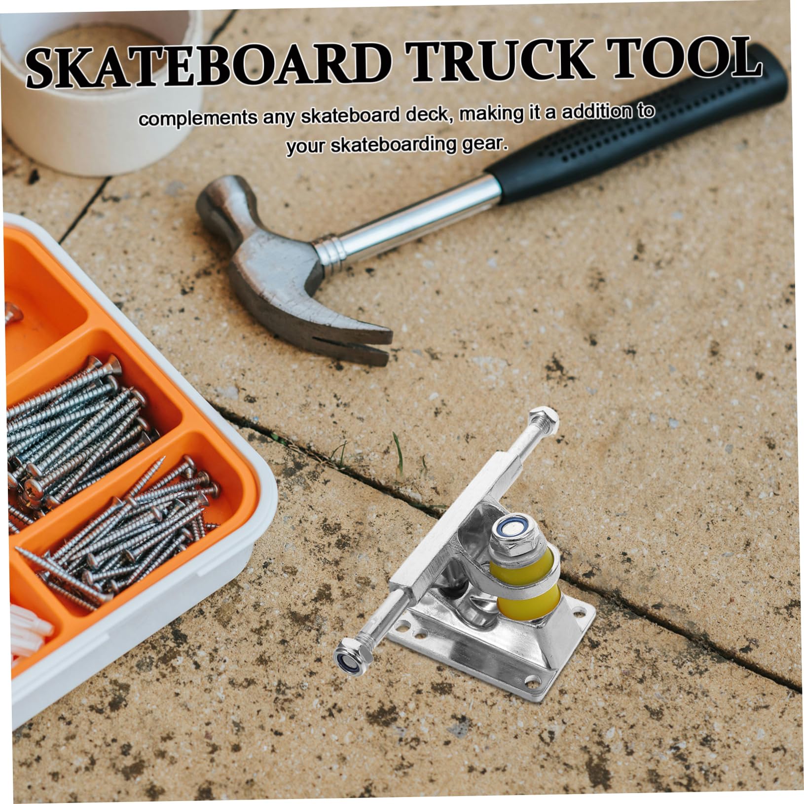 GANAZONO Trucks Construction de de D'aluminium Argenté Alliage Skateboard en Accessoire Duo Robuste et Matériau Réutilisable pour Remplacement et Support de Planche