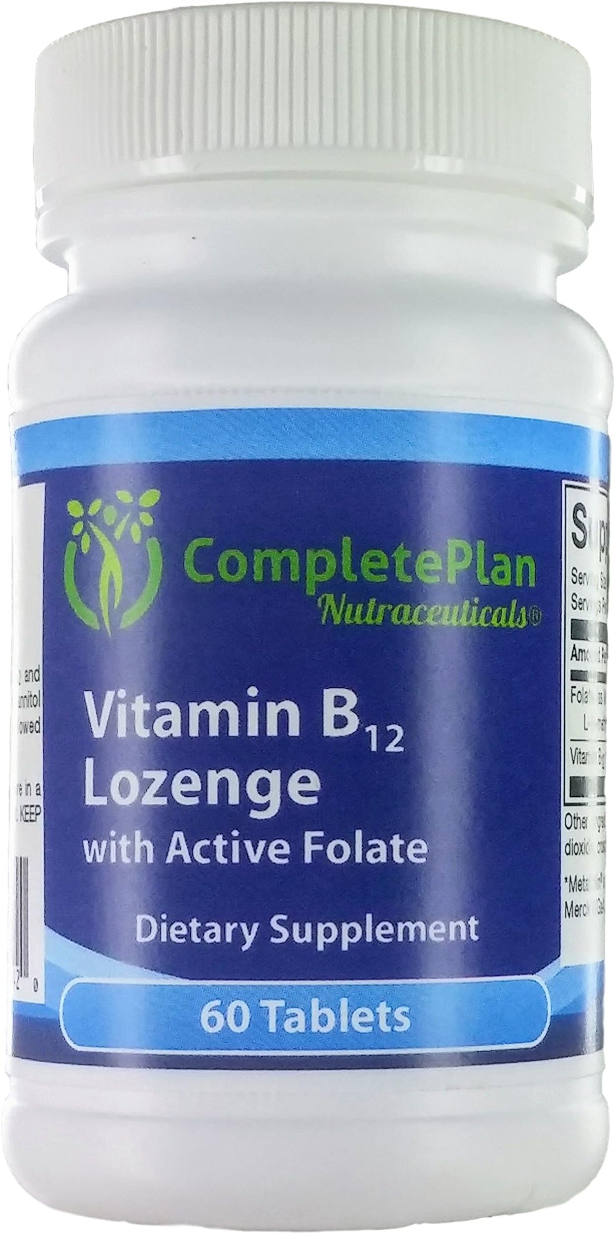 Sublingual Methylcobalamin Vitamin B12 and Active Methyl Folate - Most Bioavailable B12 in Natural Cherry - Chewable Lozenge (Methyl B12 and L-5-MTHF)