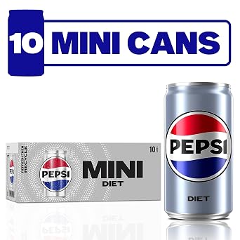 Diet Pepsi Soda, 7.5 Ounce Mini Cans (Pack of 20)