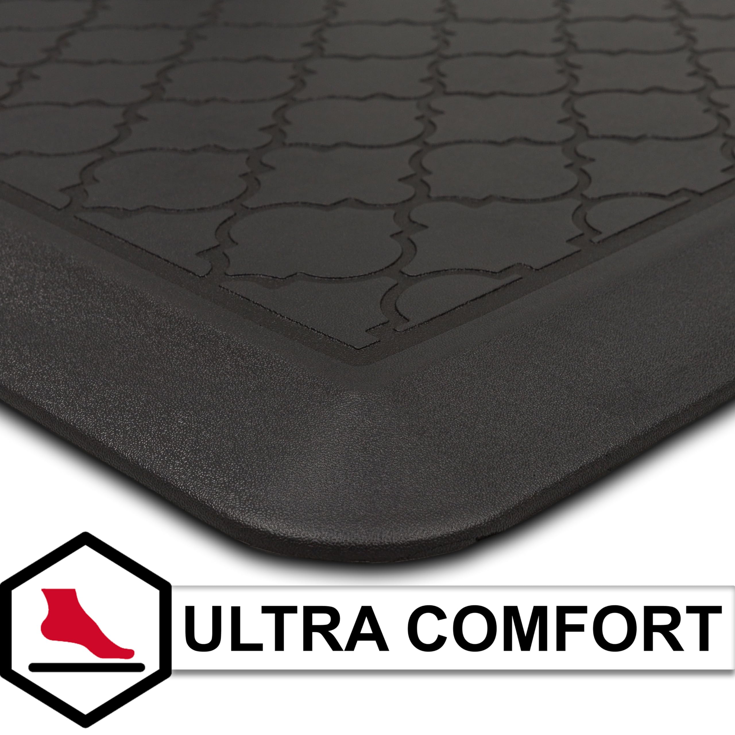 Tempur-Pedic Ultra Comfort Anti-Fatigue Enrejado Cuervo 1' 8" x 3' 6" Cocina Piso Mat Acolchado ergonómico Stand Escritorio Mat Impermeable Antideslizante Espuma