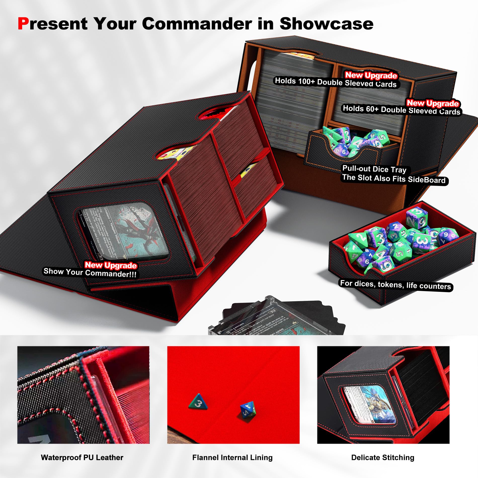 Amazon.co.jp: Scimi Commander デッキボックス サイコロトレイ付き