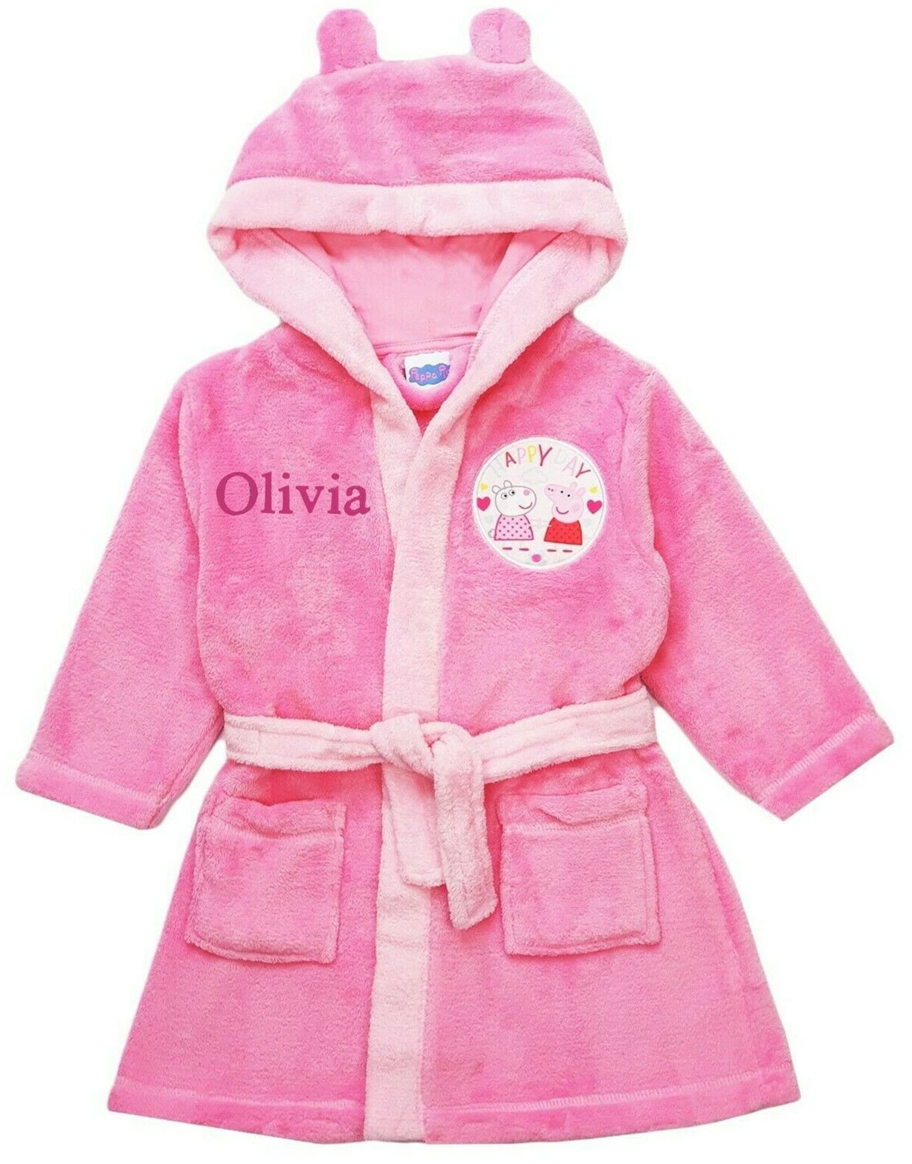 Girls Personalised Peppa Pig Dressing Gown Character Nightwear (12-18 Months, Peppa Pig - Robe)
