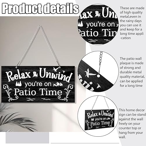 Vista 59 de Hotop Letrero de metal para patio al aire libre, decoración para patio trasero, porche, arte de pared, balcón, glorieta, accesorios para decoración