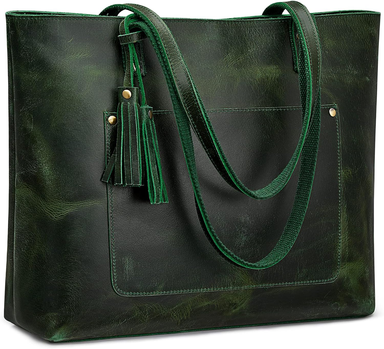 S-ZONE Women Vintage Genuine Leather Shoulder Tote Bag Large Work Handbag Purse