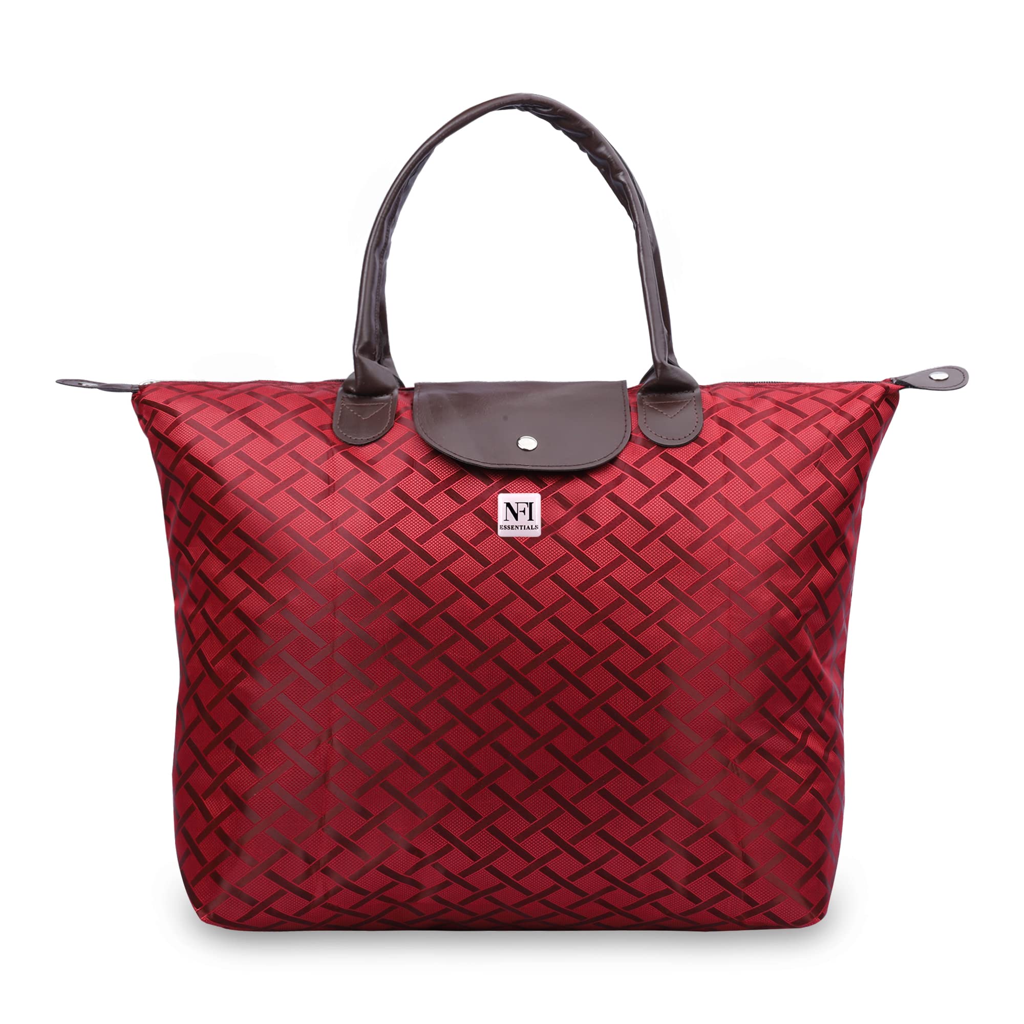 NFI essentials Shopping Tote Bag Foldable Handbag Travel Bag for Women & Girls Shoulder Waterproof Carry Bag for Grocery & Daily Use (B0B7S2KTLH) Amazon Price History, Amazon Price Tracker