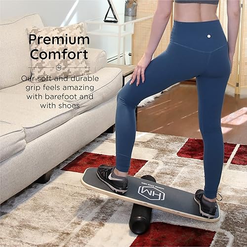 Miniatura 2 de Entrenador de tabla de equilibrio de surf y remo rodillo oscilante de madera para deportes de ejercicio tabla de surf patineta tabla de snowboard