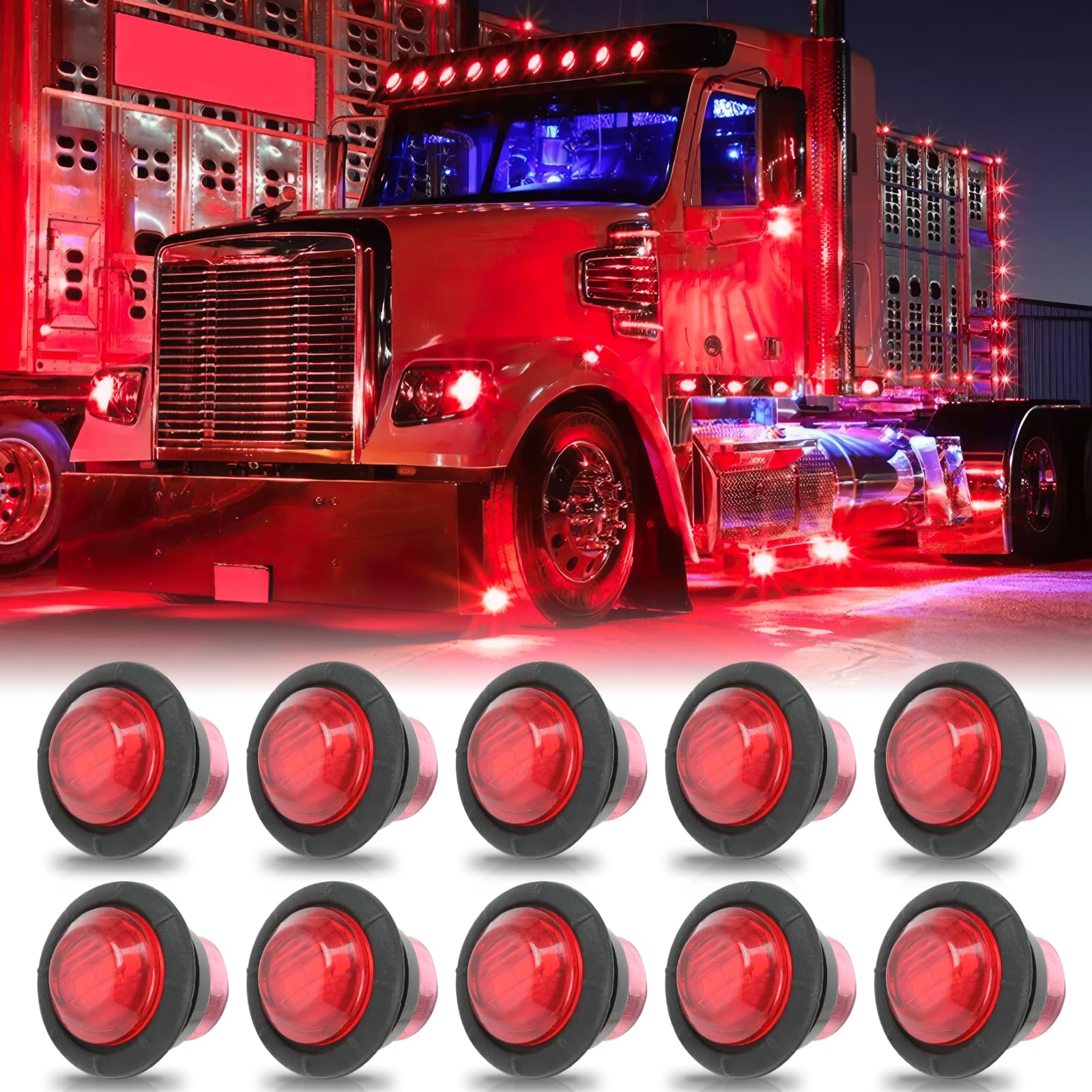 Biqing 8PCS 12V/24V Luci Di Posizione Laterali Indicatori,3.4 LED Luci Di Posizione Per Rimorchio Camion Caravan Camper Barca Trattore Bus(Bianco