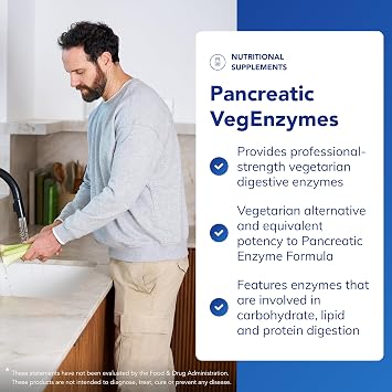Pure Encapsulations Pancreatic VegEnzymes, 180 Capsules