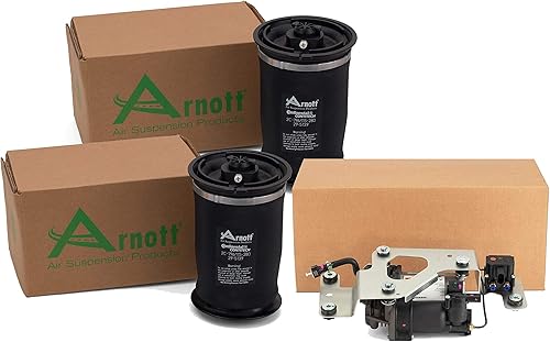 Arnott - Juego de muelles y compresores traseros para BMW E70 E71 X5 07-13 X6 08-14 con suspensión neumática trasera - bloque de válvulas