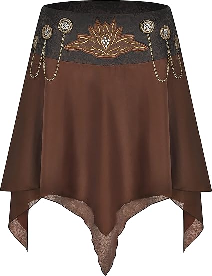 Bslingerie® Dames Gothic Punk Steampunk Kanten Rok Kleding Korte Rok, Zwarte kanten rok, S